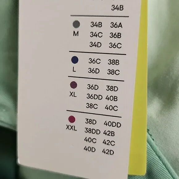 Nwt XL sports bra crop top all in motion green colorblock with removable pads - Picture 5 of 5